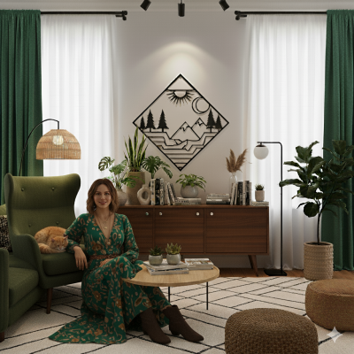 Mid-Century Modern Metal Tablo Duvar Oda Ev Aksesuarı